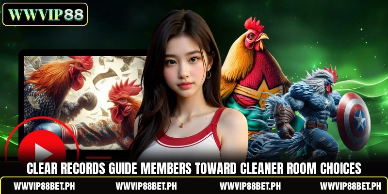 Clear records guide members toward cleaner room choices Clear records guide members toward cleaner room choices