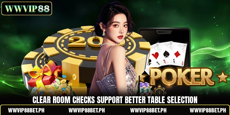 Clear room checks support better table selection