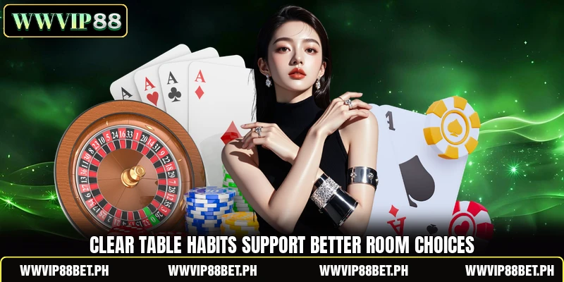 Clear table habits support better room choices Clear table habits support better room choices