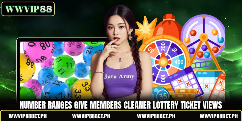 Number ranges give members cleaner lottery ticket views