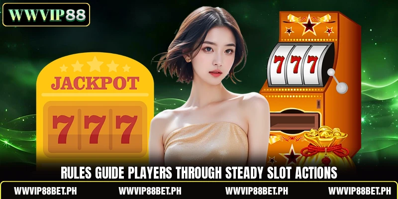 Rules guide players through steady slot actions