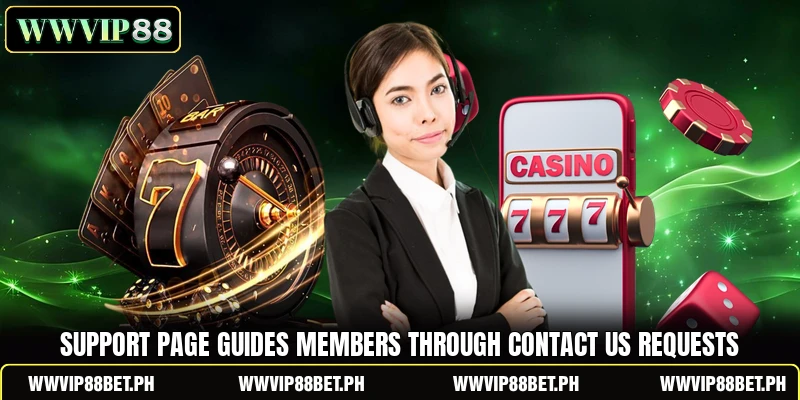 Support page guides members through contact us requests Support page guides members through contact us requests
